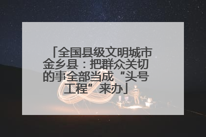 全国县级文明城市金乡县：把群众关切的事全部当成“头号工程”来办