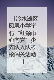 冷水滩区凤凰小学举行“红领巾心向党”少先队入队考核闯关活动