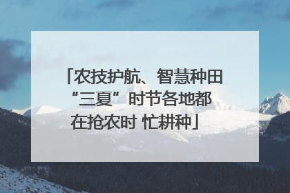 农技护航、智慧种田 “三夏”时节各地都在抢农时 忙耕种