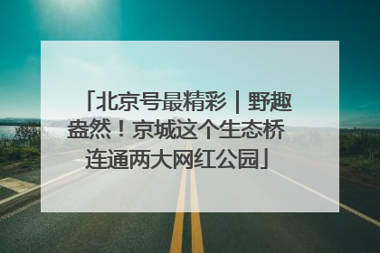 北京号最精彩｜野趣盎然！京城这个生态桥连通两大网红公园
