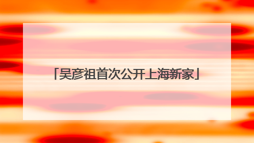 吴彦祖首次公开上海新家