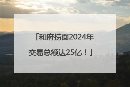 和府捞面2024年交易总额达25亿！