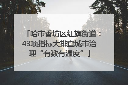 哈市香坊区红旗街道：43项指标大排查城市治理“有数有温度”