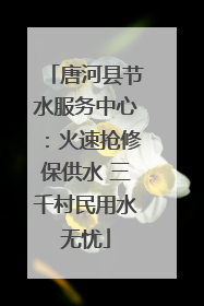 唐河县节水服务中心：火速抢修保供水 三千村民用水无忧