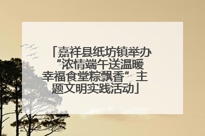 嘉祥县纸坊镇举办“浓情端午送温暖 幸福食堂粽飘香”主题文明实践活动