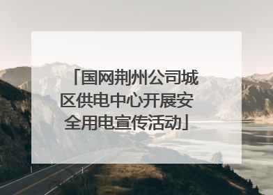 国网荆州公司城区供电中心开展安全用电宣传活动