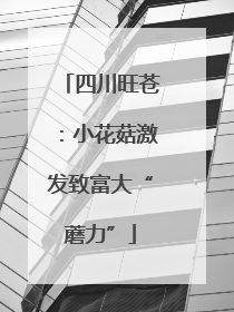 四川旺苍：小花菇激发致富大“蘑力”