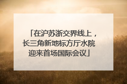在沪苏浙交界线上，长三角新地标方厅水院迎来首场国际会议