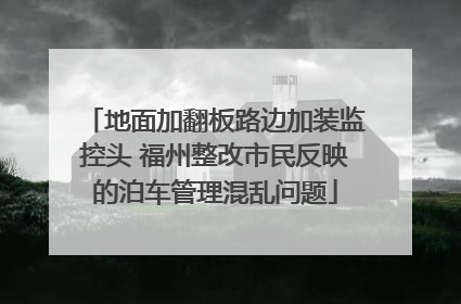 地面加翻板路边加装监控头 福州整改市民反映的泊车管理混乱问题