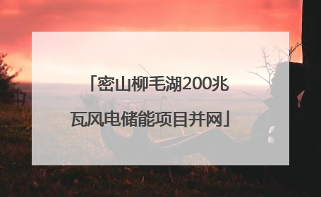 密山柳毛湖200兆瓦风电储能项目并网