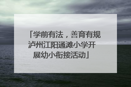 学前有法，善育有规 泸州江阳通滩小学开展幼小衔接活动