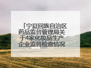 宁夏回族自治区药品监督管理局关于4家化妆品生产企业监督检查情况的通告