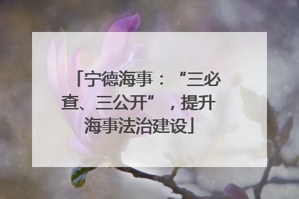 宁德海事：“三必查、三公开”，提升海事法治建设