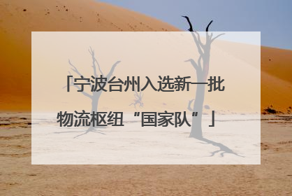 宁波台州入选新一批物流枢纽“国家队”