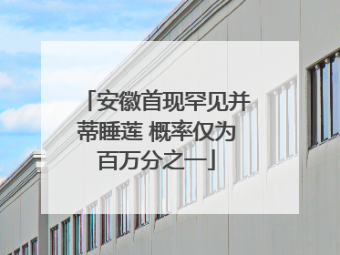 安徽首现罕见并蒂睡莲 概率仅为百万分之一