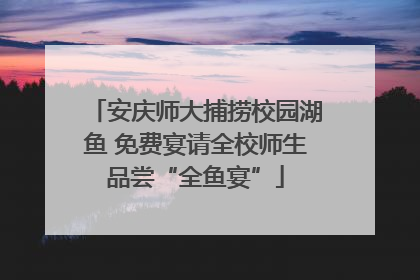 安庆师大捕捞校园湖鱼 免费宴请全校师生品尝“全鱼宴”