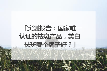 实测报告：国家唯一认证的祛斑产品，美白祛斑哪个牌子好？