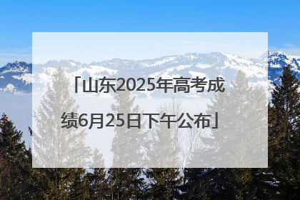 山东2025年高考成绩6月25日下午公布