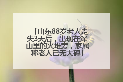山东88岁老人走失3天后，出现在深山里的火堆旁，家属称老人已无大碍