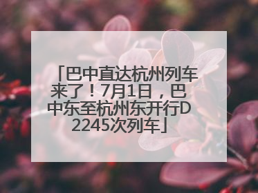 巴中直达杭州列车来了！7月1日，巴中东至杭州东开行D2245次列车