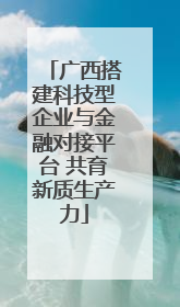 广西搭建科技型企业与金融对接平台 共育新质生产力