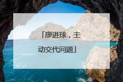 廖进球，主动交代问题