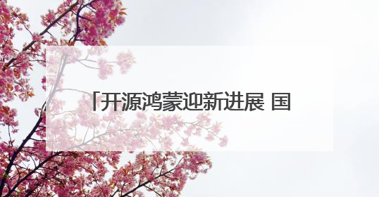 开源鸿蒙迎新进展 国产操作系统加速演进