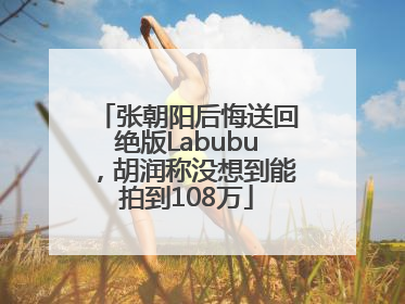 张朝阳后悔送回绝版Labubu，胡润称没想到能拍到108万