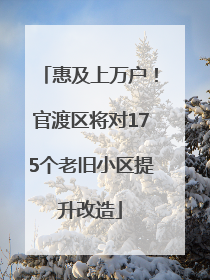 惠及上万户！官渡区将对175个老旧小区提升改造