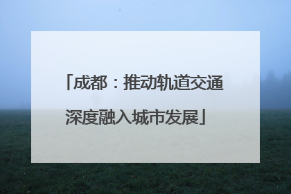 成都：推动轨道交通深度融入城市发展