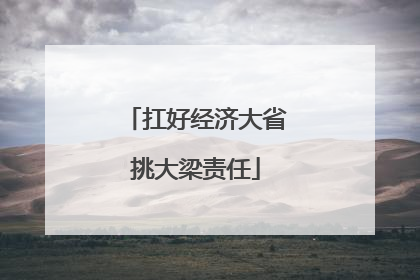 扛好经济大省挑大梁责任