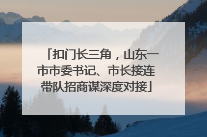 扣门长三角，山东一市市委书记、市长接连带队招商谋深度对接