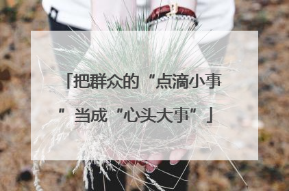 把群众的“点滴小事”当成“心头大事”