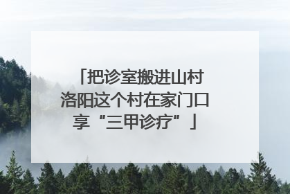 把诊室搬进山村 洛阳这个村在家门口享“三甲诊疗”