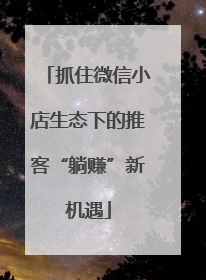抓住微信小店生态下的推客“躺赚”新机遇