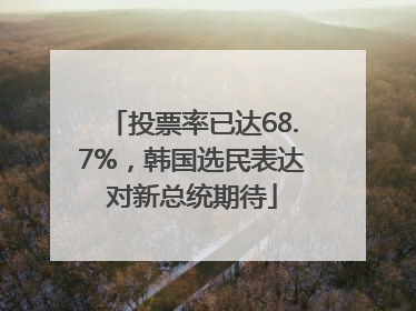 投票率已达68.7%，韩国选民表达对新总统期待