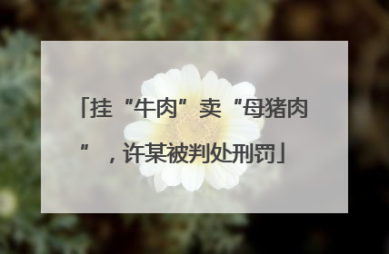 挂“牛肉”卖“母猪肉”，许某被判处刑罚