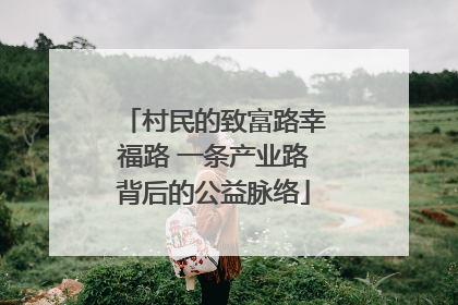 村民的致富路幸福路 一条产业路背后的公益脉络