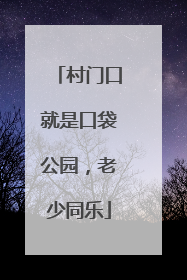村门口就是口袋公园，老少同乐