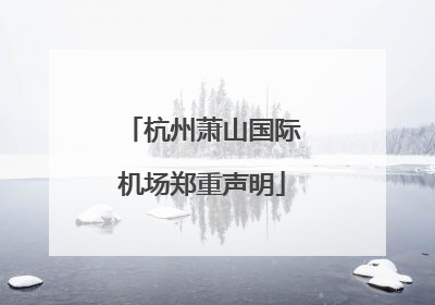 杭州萧山国际机场郑重声明
