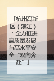 杭州高新区（滨江）：全力推进高质量发展与高水平安全“双向奔赴”