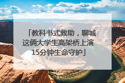 教科书式救助，聊城这俩大学生高架桥上演15分钟生命守护