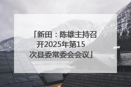 新田：陈雄主持召开2025年第15次县委常委会会议
