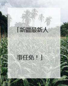 新疆最新人事任免！