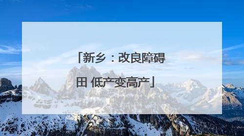 新乡：改良障碍田 低产变高产