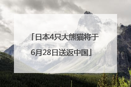 日本4只大熊猫将于6月28日送返中国