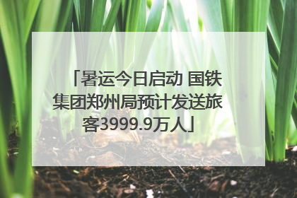暑运今日启动 国铁集团郑州局预计发送旅客3999.9万人