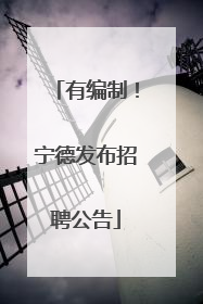 有编制！宁德发布招聘公告