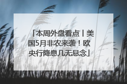 本周外盘看点丨美国5月非农来袭！欧央行降息几无悬念