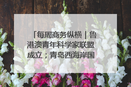 每周商务纵横｜鲁港澳青年科学家联盟成立；青岛西海岸国际能源自贸港启用